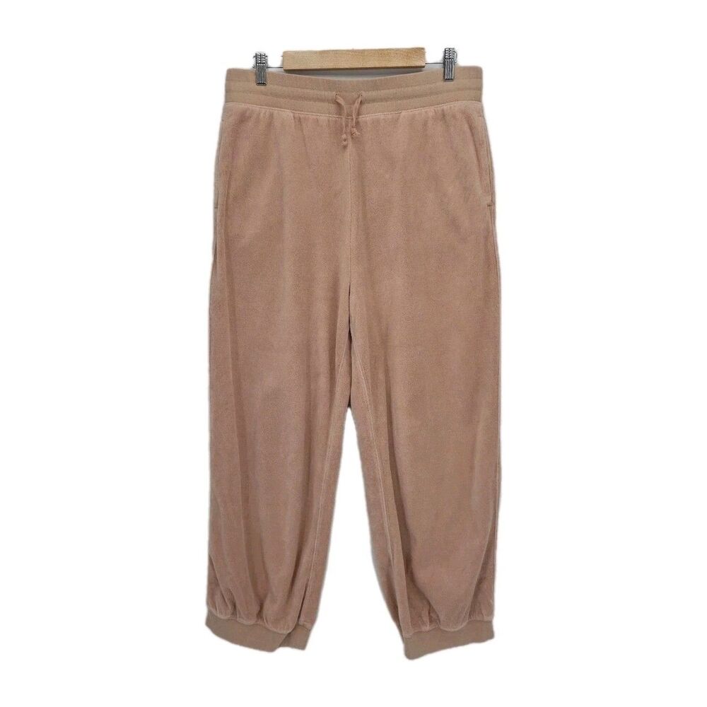 J Crew Womens Relaxed Velour Jogger Pants Hi Rise Coral Pockets Size Large